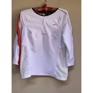 Nike Sphere Dry Unisex Medium (8-10) Sports Shirt White With Black & Red Trim